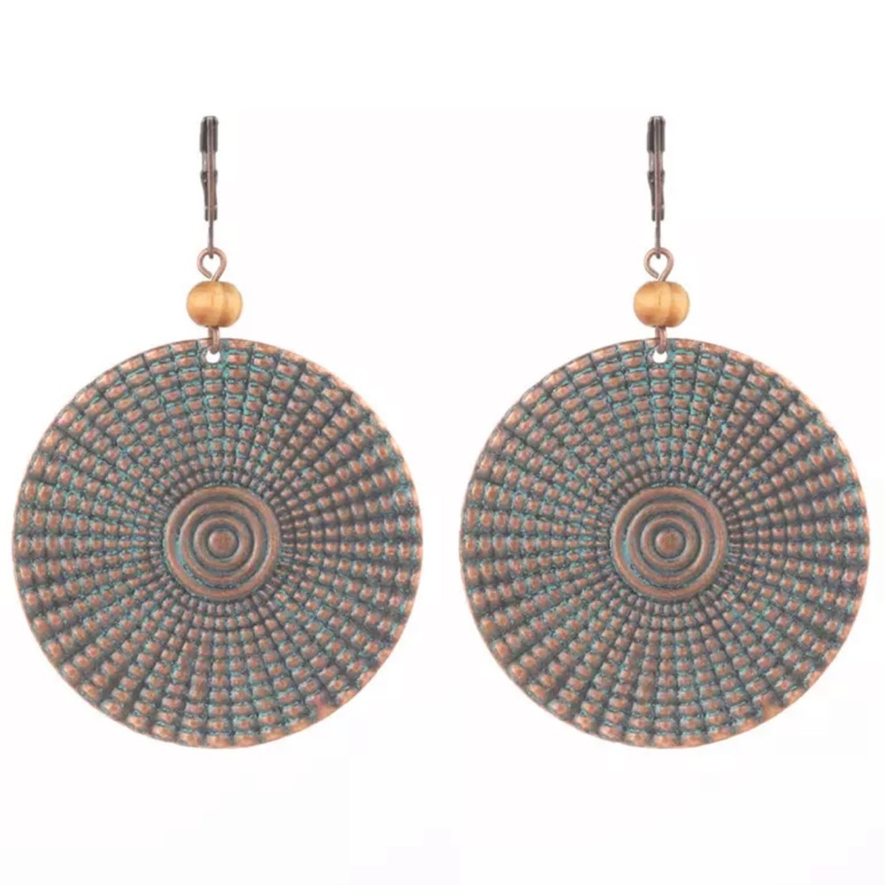 Vintage Bronze Round Boho Earrings